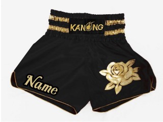 Kanong Thai Boxing Shorts for Women : KNSWO-403-Black